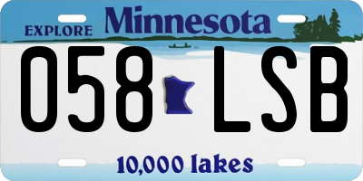 MN license plate 058LSB