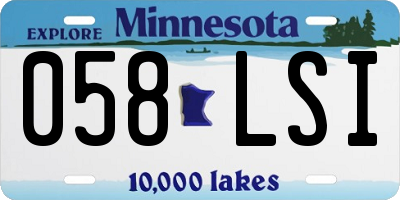 MN license plate 058LSI