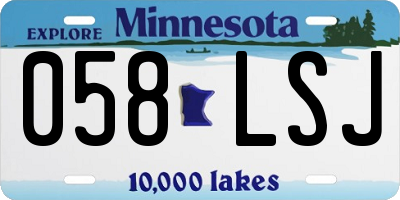 MN license plate 058LSJ