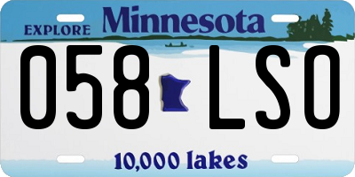 MN license plate 058LSO
