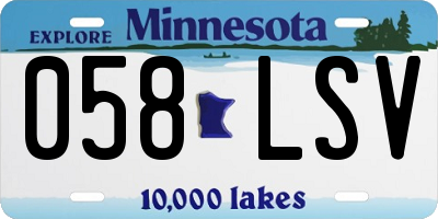 MN license plate 058LSV