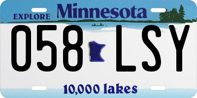MN license plate 058LSY