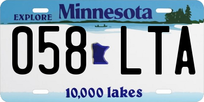 MN license plate 058LTA