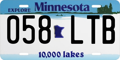 MN license plate 058LTB