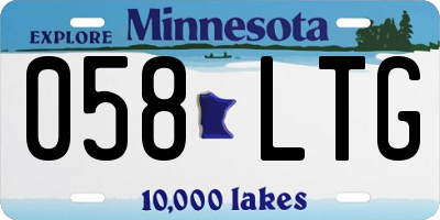 MN license plate 058LTG