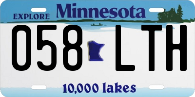MN license plate 058LTH