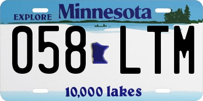 MN license plate 058LTM