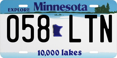 MN license plate 058LTN