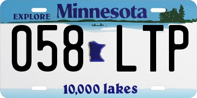 MN license plate 058LTP