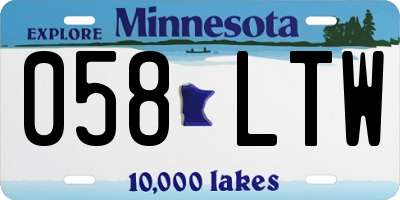 MN license plate 058LTW