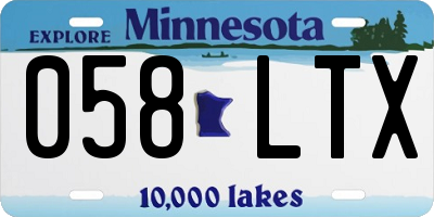 MN license plate 058LTX