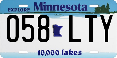 MN license plate 058LTY
