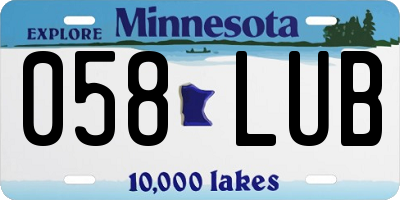 MN license plate 058LUB