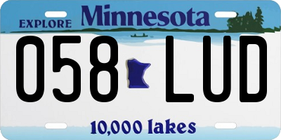 MN license plate 058LUD