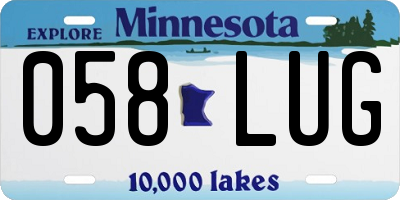 MN license plate 058LUG