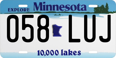 MN license plate 058LUJ