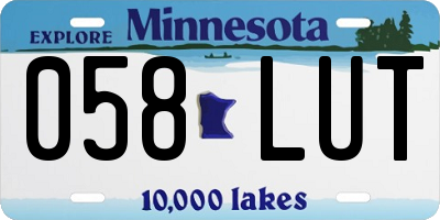 MN license plate 058LUT