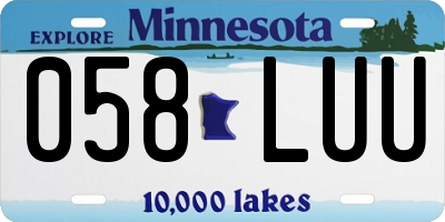 MN license plate 058LUU