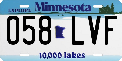 MN license plate 058LVF