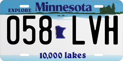 MN license plate 058LVH