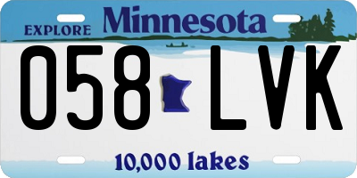 MN license plate 058LVK