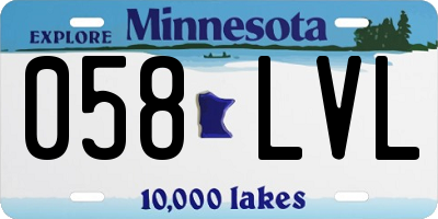 MN license plate 058LVL