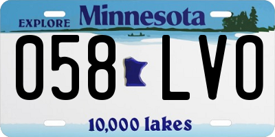 MN license plate 058LVO