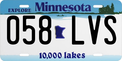 MN license plate 058LVS