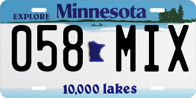 MN license plate 058MIX