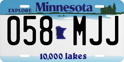 MN license plate 058MJJ