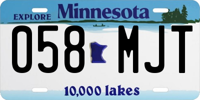MN license plate 058MJT