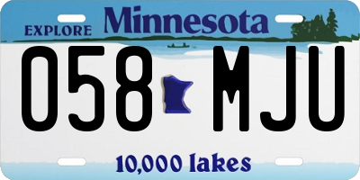 MN license plate 058MJU