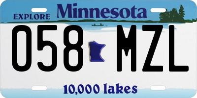 MN license plate 058MZL