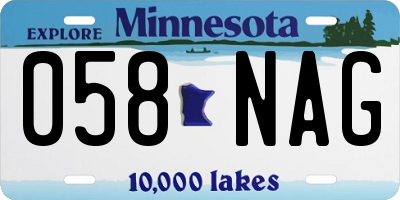 MN license plate 058NAG