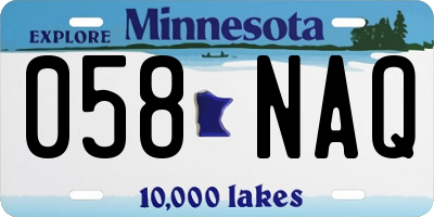 MN license plate 058NAQ