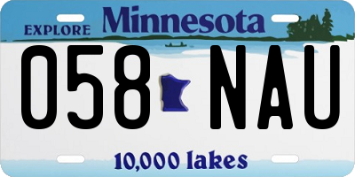 MN license plate 058NAU