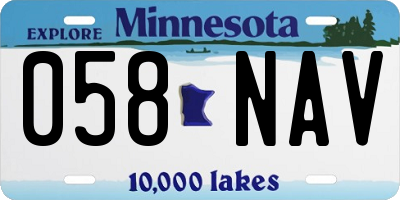 MN license plate 058NAV