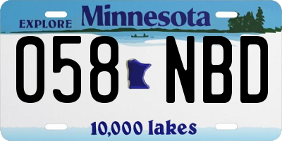 MN license plate 058NBD