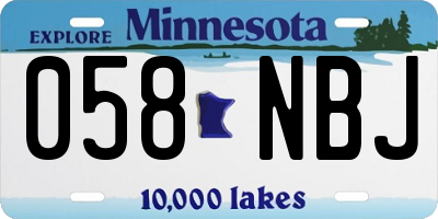 MN license plate 058NBJ
