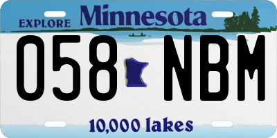 MN license plate 058NBM
