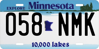 MN license plate 058NMK