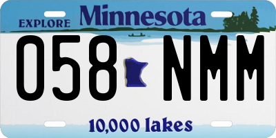 MN license plate 058NMM