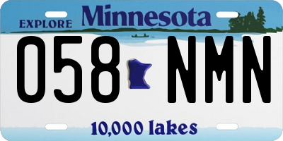 MN license plate 058NMN