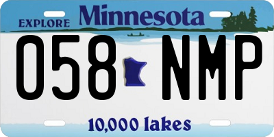 MN license plate 058NMP