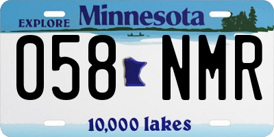 MN license plate 058NMR