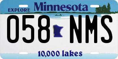 MN license plate 058NMS