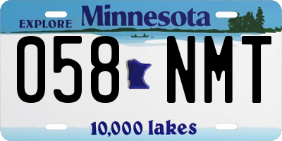 MN license plate 058NMT