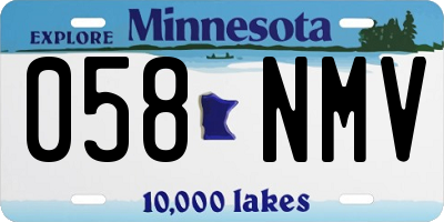 MN license plate 058NMV