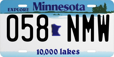 MN license plate 058NMW