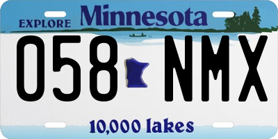 MN license plate 058NMX